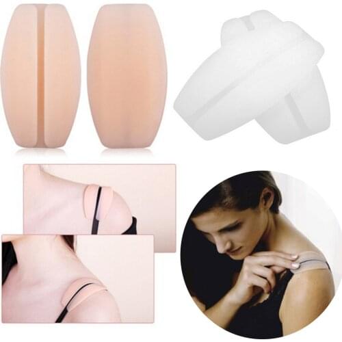 Newest Soft Silicone Half-Transparent Anti-slip Shoulder Pads 2Pcs/lot Lady Relief Pain Bra Strap Cushions No-Slip Holder