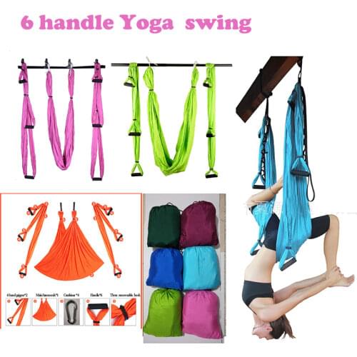 New 6 color Strength Decompression yoga Hammock Inversion Trapeze Anti-Gravity Aerial Traction Yoga Gym strap yoga Swing set