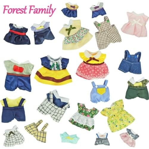 New Dollhouse Dolls Clothes 12 Styles Dress Skirt Forest Family Girls Pretend Play Toys Compatible 1:12 Dollhouse Accessories