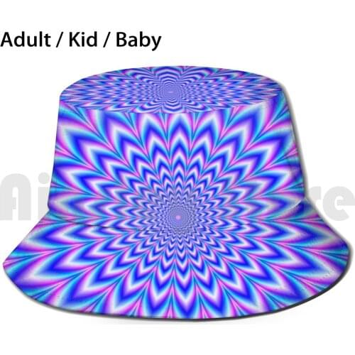 Psychedelic Pulse In Blue And Pink Sun Hat Foldable UV Protection Blue Pink Psychedelic Pulse Trippy Optical Illusion