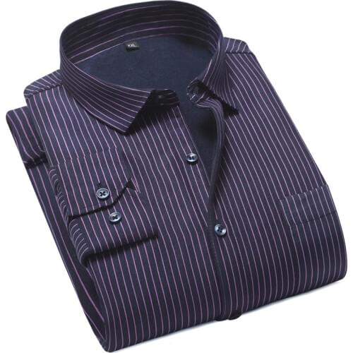 Aoliwen Brand 2020 New High Quality Winter Warm Plaid Casual men shirt Long sleeves Shirts Mens Fashion Thick Flannel Shirt 4XL