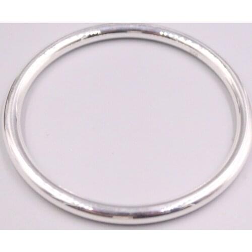 S925 Sterling Silver Bangle Womens Polish Finished Hollow Female Fit Hand Wrist circumference14-16.5cm Bracelet