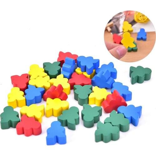 Hot Sale 30pcs Wooden Chess Standard Size For Meeple Carcassonne Board Game Accessories