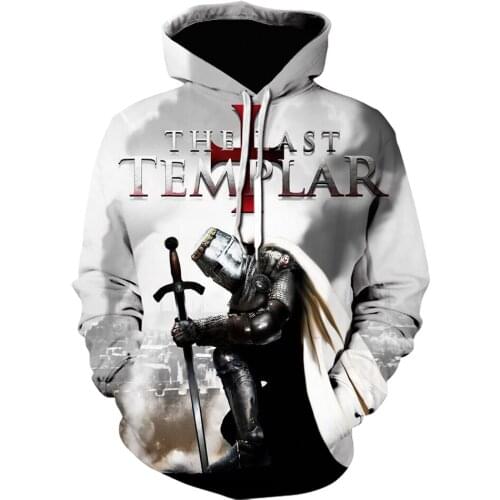 All Over 3D Printed Knights Templar hoodie Fashion Sweatshirt Winter autumn funny Harajuku Long sleeve streetwear hoodies
