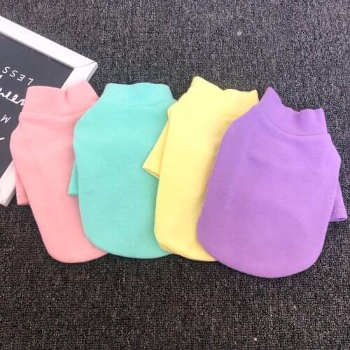 Cat Dog Hoodies Solid Color Base Shirt Autumn Winter Pet Clothes Chihuahua Yorkshire Pomeranian Maltese Bichon Poodle Clothing