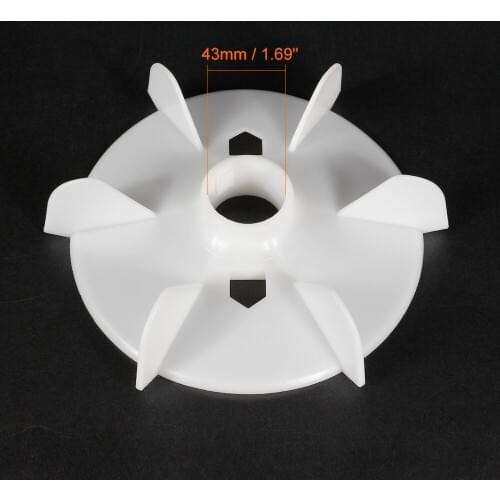 Uxcell 2Pcs 240x43mm/275x52mm White Plastic Round Shaft Replacement 6/9 Impeller Motor Fan Vane Y160-4/Y180-4 Customizable