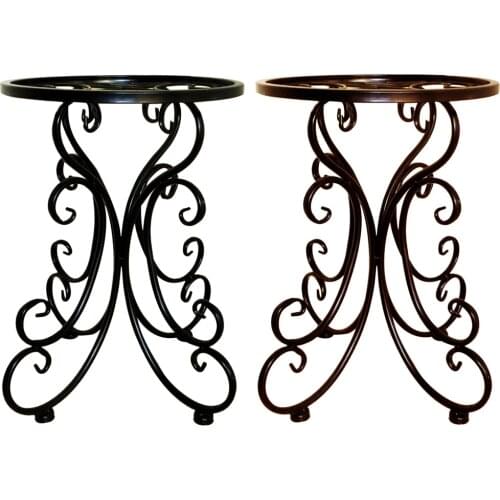 Hight Quality Indoor Balcony Single Wrought Iron Flower Ideas Round Stool Flower Rack For Dropship