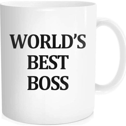 Funny Coffee Mug with Inspirational Quote for Men Women Worlds Best Boss The Office Mug Boss Gift