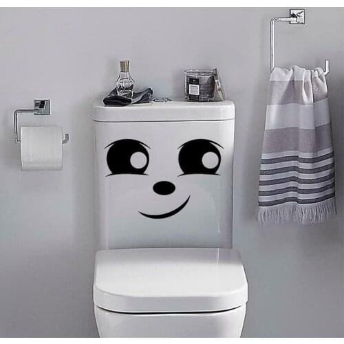 Toilet Funny Sticker HAPPY SMILEY Vinyl Decal Bathroom Window Wall Seat Home Decor Wall Sticker