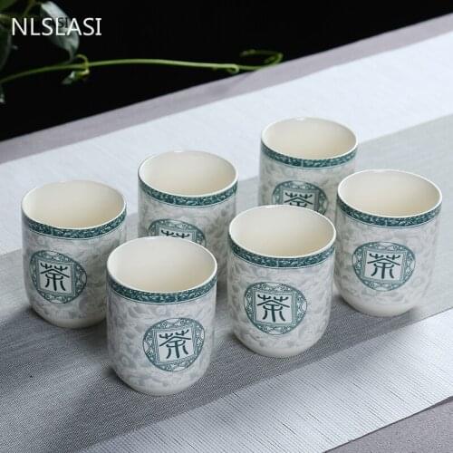 6 pcs/set Handmade Ceramic teacup Coffee cup Boutique small tea bowl chinese porcelain Tea set Accessories Master tea cup 150ml