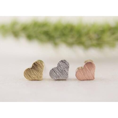 SMJEL Korean Style Brushed Heart Earrings for Women pendientes Fashion Jewelry Earings Geometric Stud Earring bijoux femme