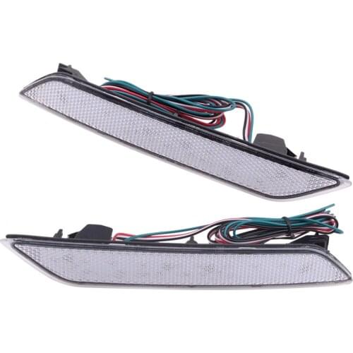 1 Pair Car Clear Lens LED Rear Bumper Reflector Brake Light 33505TR0A51 33555TR0A51 Fit for Honda Civic Sedan 2013 2014 2015