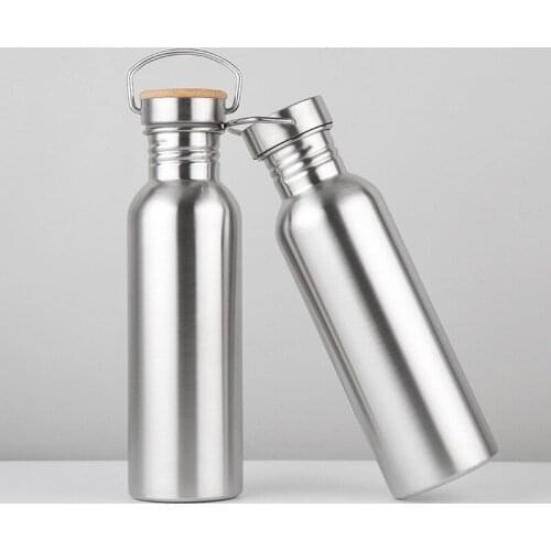 100pcs/lot 350/550/750ml Wide Mouth Vacuum Insulated Travel Bottles Bicycle Stainless Steel Water Bottle With Handle