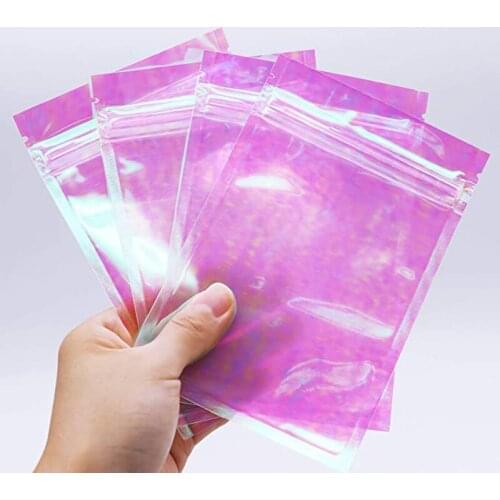 1000pcs/lot Rainbow Resealable Smell Water Proof Bags Flat Ziplock Bag for Party Favor Food Storage Gifts Bags Goodie Bag
