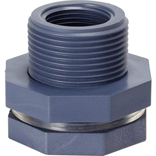 2Pcs PVC 3/4 Inch Thread Water Tank Bulkhead Fitting Adapter with Seal Gasket