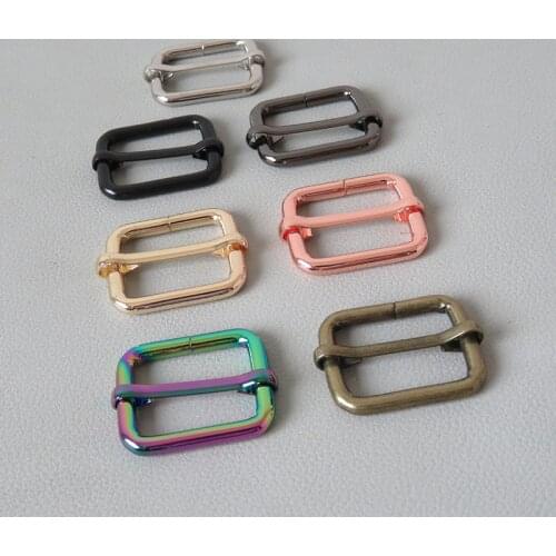 20PCS/Lot 25mm Webbing Straps Metal Buckle Adjuster Tri Glides For Bag Belt Loop Hardware Dog Collar Backpack Clasp Accessory