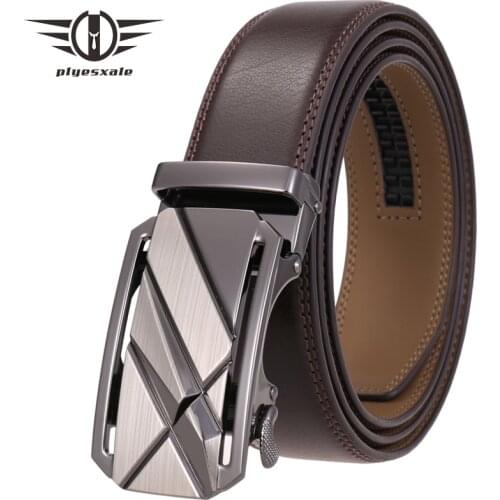 2021 Yellow Blue Mens Genuine Cowhide Belt With Automatic Buckle 3.5cm Width Cowhide Business Formal Dress Belts For Men B419