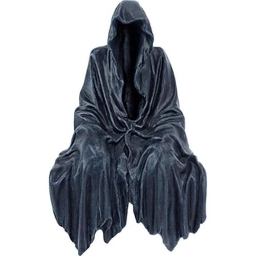 2021 Halloween Reaping Solace The Creeper Reaper Sitting Statue Resin Black Desktop Ornament Gothic Sculpture Dropshipping