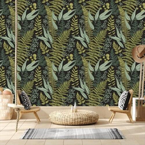 3d Custom Nordic Tropical Green Leaf Home Decor Wallpapers for Bedroom TV Embossed Textured Paper Removable Walls In Rolls Mural