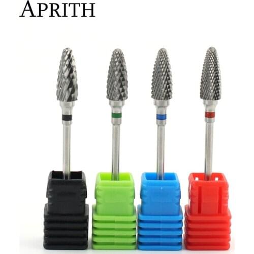 4 Types Carbide Nail Art Drill Bit Milling Cutter for Manicure Electric Machine Accessory Skin Gel Remove Nail Burr Tools