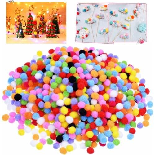500pcs 8mm Mini Fluffy Soft Pompoms Ball Handmade Kids Plush Toys Dolls Wedding Decor DIY Sewing Craft Supplies