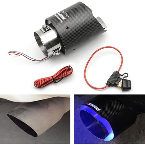 Car real carbon fiber luminous high temperature resistant LED lamp fire-breathing tail throat modified exhaust pipe