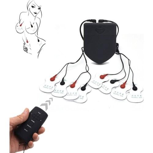 Wireless Remote Control Electric Shock Breast Massage Paste Pads Full Body Medical Themed Electro Stimulator Medical Themed Sex