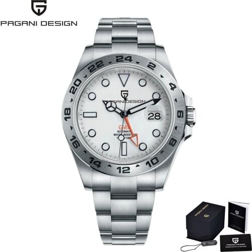 Pagani Design GMT Brand Watch Men Stainless Steel Waterproof Sapphire Glass Automatic Mechanical Watch Luxury Relogio Masculino