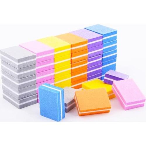 50pcs Mini Nail Sponge Nail File Buffer Block Buffing Sanding Professional Nail Tools Double sided Pedicure Manicure Small File
