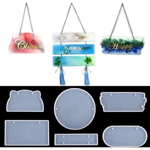 House Door Name Number Plate Silicone Mold Resin Casting Molds DIY Epoxy Uv Resin Craft Home Decoration Mould Tools