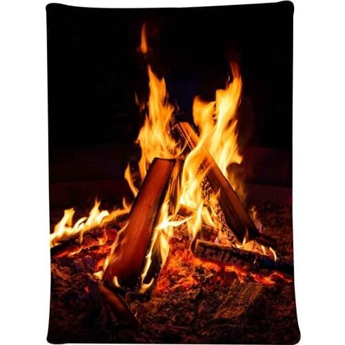 Simsant Flame Tapestry Bonfire Party Decoration Winter Snow Art Wall Hanging Tapestries for Living Room Home Decor Banner