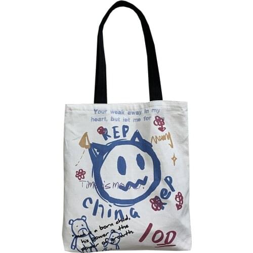 PURFAY Canvas Capacity Women Shoulder Bag Cotton Tote Shopper Bag Eco Reusable Travelling bag Cloth Messenger Baga