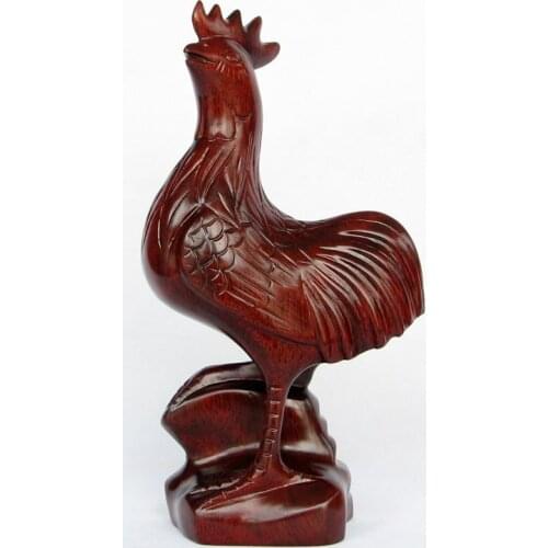 Rosewood crafts wood carving wood carving Zhaocai chicken chicken Home Furnishing feng shui ornaments twelve zodiac cock cut pea