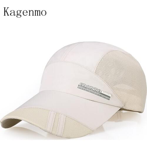 Kagenmo Hot Quick Dry Baseball Cap Unisex Thin Cloth Mesh Baseball Caps Breathable Wicking Hat Absorb Sweat Male Female Visor