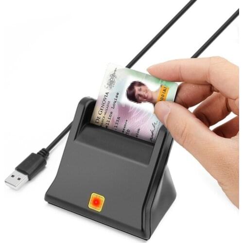 Card Reader With LED Indicator USB Smart Card Reader DNIE ATM CAC IC ID Bank Card SIM Card Cloner Connector for Windows