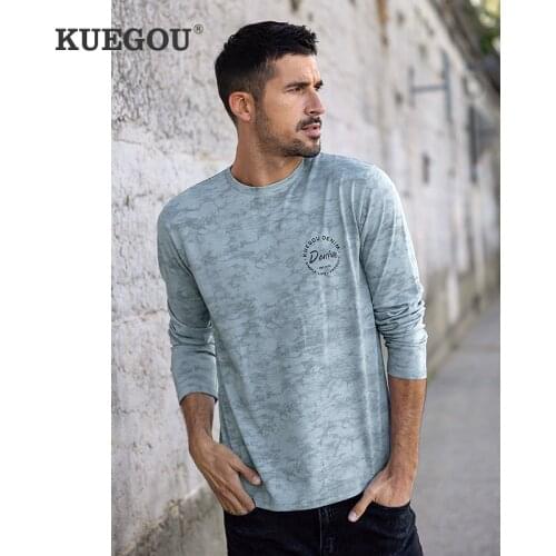 KUEGOU Mens Camouflage T-Shirts
