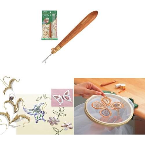 Clover Kantan Couture Bead & 57-573 Clover neddle Embroidery Tool Sequins Spangles Tambour Fine Hook art Sewing Needle 57-566