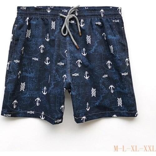 2021 Brand New Mens Swimwear Luxury Pattern Anchor Summer Travel Holiday Beach Board Shorts Tropical Mesh Boardshorts Boxer