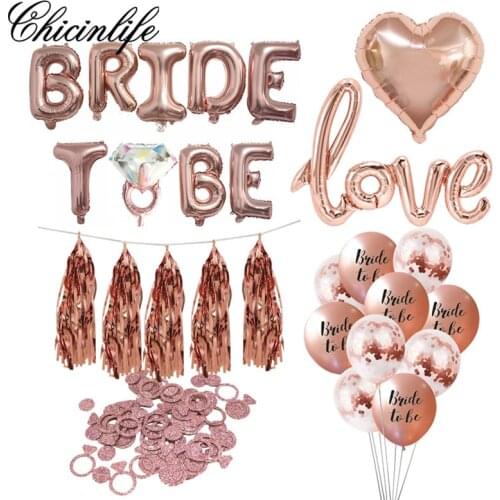 Chicinlife 1set Bride To Be Balloon Banner Hen Party Bachelorette Party Wedding Party Night Confetti Ballons Decoration Supplies
