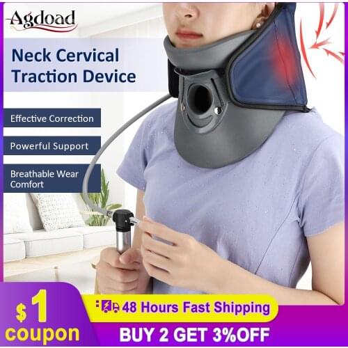 Inflatable Cervical Neck Traction Device Adjustable Cervical Collar Medical Upper Neck Correction Apparatus Kit