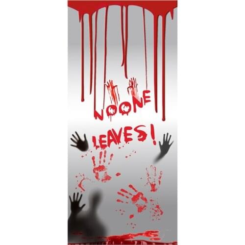 E56C Halloween Sticker Blood Handprint Decal Haunted House Horror Wallpaper Decoratio