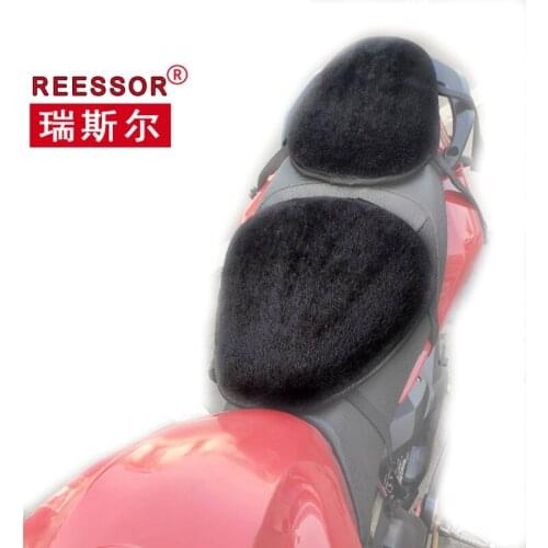 REESSOR Motorcycle Seat Cushion Natural Sheep Skin Wool Sponge Cushion R 1200 RS Tiger Explorer XRT V-Strom 1000 ABS Multistrada