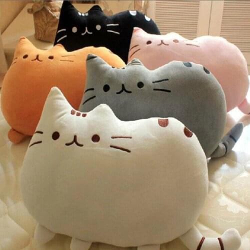 40*30cm Kawaii Cat Pillow With Zipper Only Skin Without PP Cotton Biscuits Plush Animal Doll Toys Big Cushion Cover
