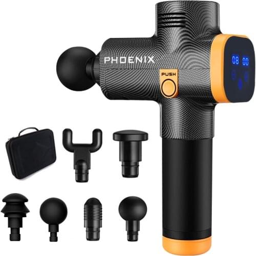Phoenix A2 Massage Gun Professional Fascial Sport Relaxation Fitness EMS Muscle Stimulator LCD Handheld 4 6 Heads Massager