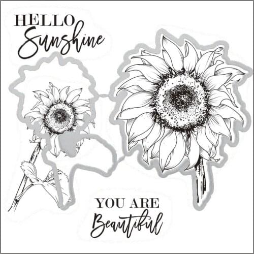 Sunflower transparent clear stamp/coordinating die for DIY Scrapbooking/Card Making/Kids Christmas Fun Decoration Supplies