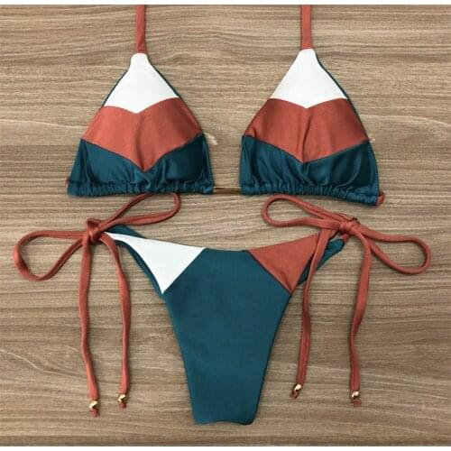 Sexy Pactchwork Swimwear Women Monokini Bandage Swimsuit Bathers Summer Bandeau Tankini Set Brazilian Bikini 2019 Bathing Suit