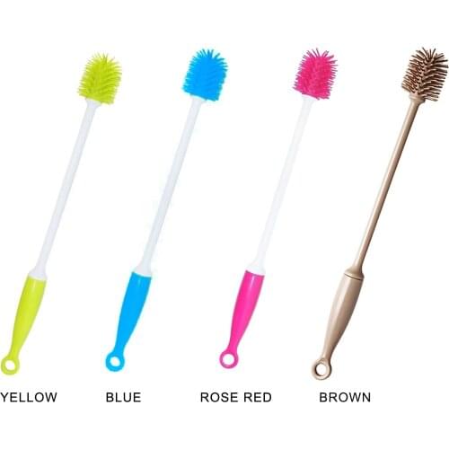 30CM Bottle Cleaning Brush Long Handle Silicone Brushes Flask Cleaner for Narrow Neck Containers EL