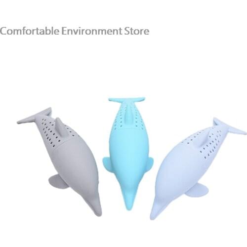 Cute Dolphin Tea Infuser Teapot Filter Silicone Tea Strainer Kitchen Accessories Tea Brewer Silicone Manatee Tea Strainer