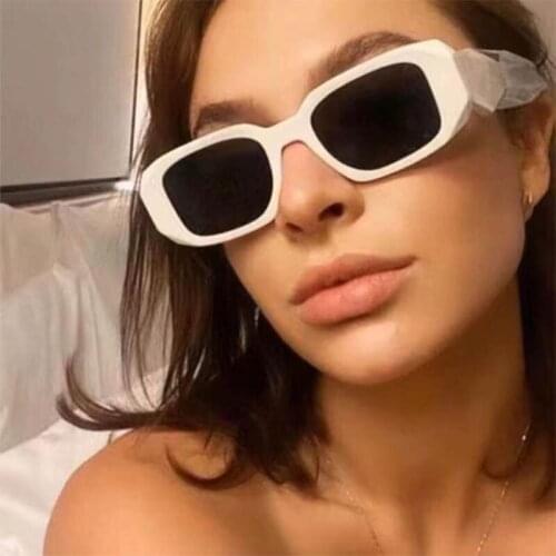2021 Fashion Angular Section White Square Sunglasses Women Men Luxury Designer Summer Travel Beach UV400 Protection Sun Glasses