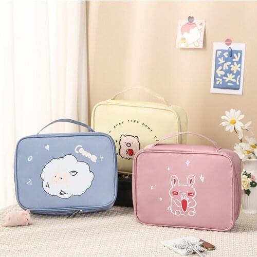 Cartoon Cosmetic Case Cute Women Makeup Bags Kawaii Toiletries Organizer Waterproof Large Capacity Casual Storage Bag Handbag
